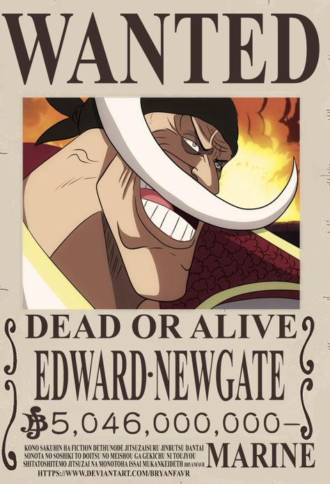 The Captain of the “Whitebeard Pirates” Wanted poster just got released on the one piece manga chapter 957 #onepiece #whitebeard #captain #pirates #beard #badass #legend Barba Blanca One Piece, Barba Branca One Piece, Wanted One Piece, Edward Newgate, One Piece Bounties, Ace One Piece, رورونوا زورو, One Piece World, One Piece Tattoos