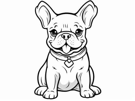 illustration of Lovely French Bulldog for coloring Mandala Turtle, Frenchie Lovers, Domestic Animals, Printable Coloring Sheets, Art Animals, Fantasy Fairy, Animal Coloring Pages, Free Kids, Coloring Sheets