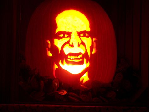 Lord Voldemort pumpkin Voldemort Pumpkin Carving, Voldemort Pumpkin, Carvings Designs, Halloween Pumpkins Carvings Designs, Harry Potter Pumpkin, Pumpkin Idea, Pumpkin Carving Designs, Pumpkin Template, Halloween Pumpkin Designs