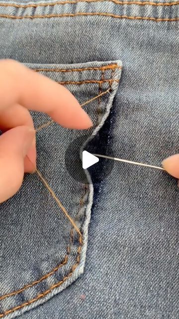 clothes on Instagram: "Yes or No ？🖤💜❤️ @lvbagpurse" Sewing Repair Hacks, Clothes Life Hacks, Sew Tips, Easy Diy Clothes, Denim Repair, Clothes Hacks, Sewing Circles, Easy Flower, Kid Craft