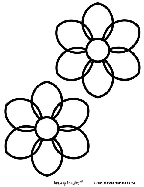 60 Best Free Flower Templates - World of Printables Free Printable Flower Templates, Flower Template Printable, Free Floral Printables, Simple Flower Outline, Printable Flower Templates, Outline Ideas, Flower Templates Printable Free, Fun Kids Activities, Flower Petal Template