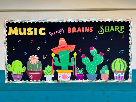 Bulletin Board Ideas Music, Music And Movement Bulletin Board, Elementary Music Classroom Decor Bulletin Boards, Musical Bulletin Board Ideas, Spring Music Bulletin Boards, Music Theme Classroom Ideas, Music Room Door Decorations, Back To School Music Bulletin Boards, Music Themed Bulletin Boards