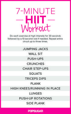 Get the printable version of this seven-minute HIIT workout here! Beachbody Workout, Full Body Workout Plan, 7 Minute Workout, Workout Plan For Women, Body Workout Plan, Diet Vegetarian, High Intensity Interval Training, Jumping Jacks, Body Fitness