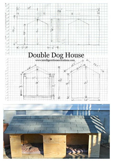 My husband designed and built a new Double Dog House for our sweet fur babies. Doghouse Diy, Dog House Plans Insulated, Dog House Diy Outdoor, Double Dog House, Big Dog House, Insulated Dog House, Build A Dog House, Large Dog House, Dog House Plans