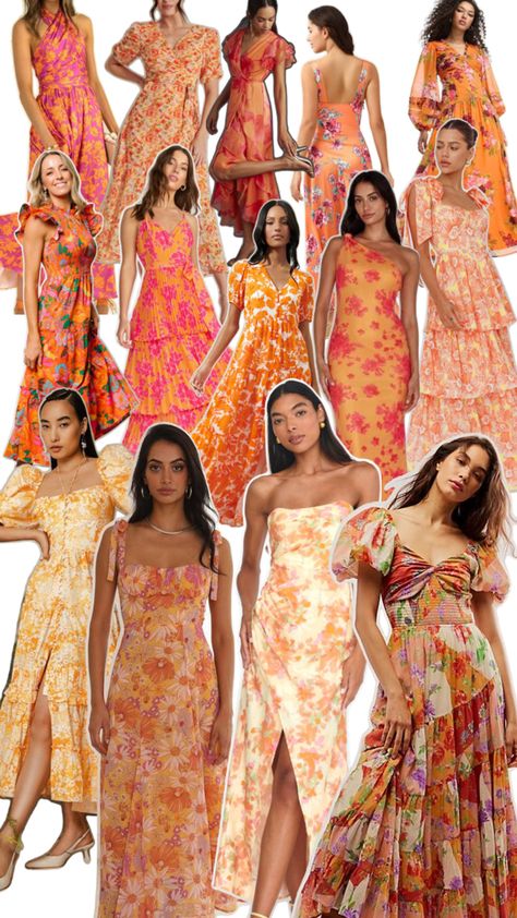 Orange Bridesmaids Dresses for garden party wedding, wildflower spring wedding inspiration aesthetic collage, floral orange bridesmaid dress Garden Party Bridesmaid Dress, Orange Bridesmaids Dresses, Orange Bridesmaid Dress, Orange Bridesmaids, Floral Bridesmaids, Orange Bridesmaid, Orange Bridesmaid Dresses, Floral Bridesmaid Dresses, Floral Bridesmaid