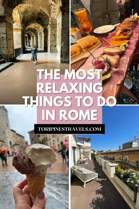 Relaxing things to do in Rome. Italy | Fun things to do in Rome | Cheap things to do in Rome | Avoid the crowds in Rome | Non-Touristy things to do in Rome Unusual Things To Do In Rome, Non Touristy Things To Do In Rome, Best Food In Rome, Rome Bucket List, Free Things To Do In Rome, Rome Winter, Relaxing Things To Do, Appian Way, Things To Do In Rome