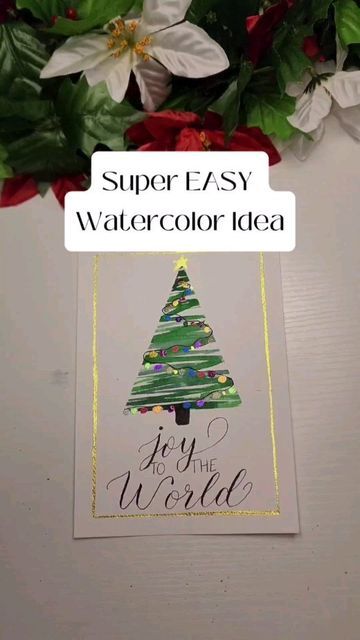 Tia on Instagram: "This metallic watercolor paint is unreal! Make this super cute Christmas card! * Link in bio for supplies I use and recommend! * #reels #reelsvideo #reelsinstagram #instagramreels #watercolor #watercolorpainting #watercolorartist #watercolorforbeginners #watercolorart #jddesignsandco #sketchbook #painting #beginners #christmas #holidayart #christmasgifts #holidayseason #loosewatercolor #metallicpaint" Water Colour Christmas Cards Easy, Watercolor Christmas Cards Diy, Painting Beginners, Metallic Watercolor, Sketchbook Painting, Cards Easy, Watercolor Christmas Tree, Watercolor Beginner, Loose Watercolor