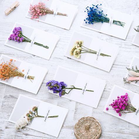 beautiful blank card Greeting Cards Handmade Birthday, Gypsophila Flower, Flower Birthday Cards, Diy Gift Card, Flower Festival, Flower Wedding Invitation, Dry Flowers, Wedding Greeting Cards, Birthday Greeting