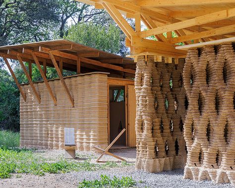 studio MEMM fronts tree house in brazil with playful solar shading 3d Printed Building, Tavira Portugal, Kengo Kuma, Rammed Earth, Low Carbon, Gifu, Japanese Architecture, Carbon Emissions, Natural Materials