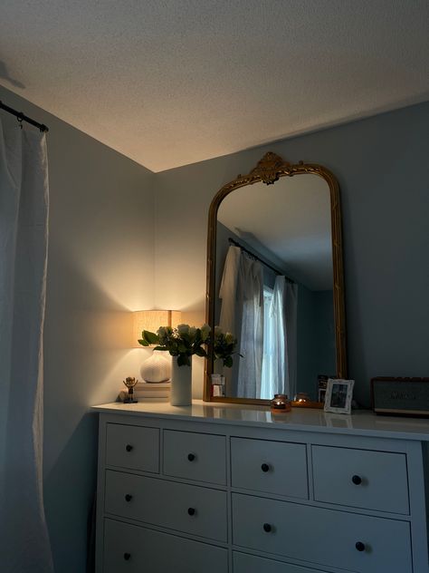 Long Dresser With Mirror, Mirror On Dresser, Bedroom Dresser With Mirror, Anthropologie Mirror, Fixer Upper Home, Bedroom Vibes, Floor Length Mirror, Long Dresser, Dresser Mirror