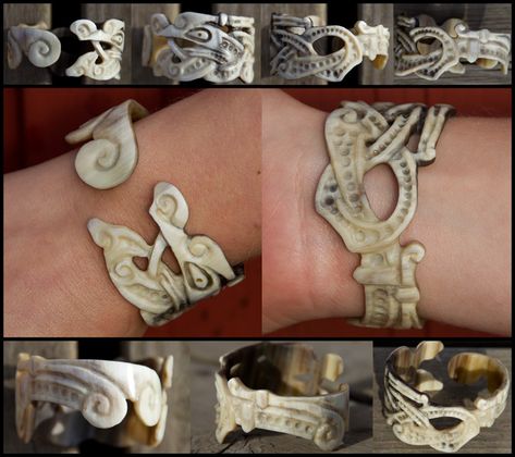 Hand of Doom Horn Bracelet by Wodenswolf on DeviantArt Fantasy Couture, Viking Horn, Bone Bracelet, Horn Bracelet, Bones Bracelet, Viking Designs, Viking Culture, Ancient Vikings, Cow Horns