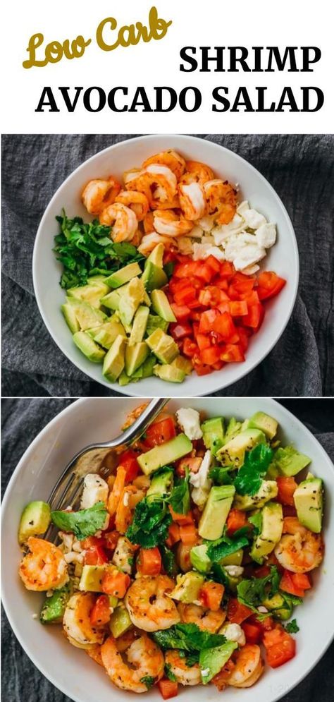 Shrimp Avocado Salad, Shrimp Avocado, Low Carb Diets, Health Dinner, Think Food, Health Dinner Recipes, Diet Keto, Avocado Salad, Healthy Nutrition