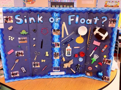 weather science projects with pics for 1st graders | Posted by Alyson at 11:35 AM Sink Or Float Science Fair Project, 1st Grade Science Fair, Kindergarten Science Fair Projects, Kindergarten Science Projects, Kids Science Fair Projects, Cool Science Fair Projects, Nursery Crafts, Sink Or Float, Weather Science