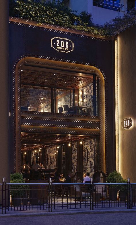 Restaurant Facade, Bar Deco, Restaurant Exterior, Bar In Casa, Exterior Signage, Shop Fronts, Bar Design Restaurant, Restaurant Interior Design, Hospitality Design