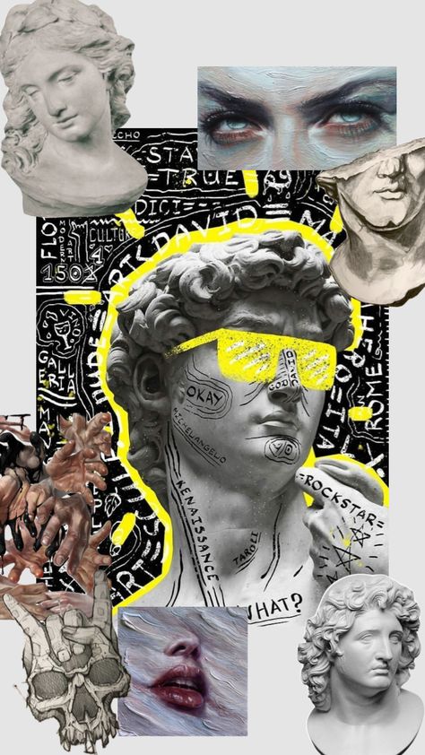 #greek #statue #sculpture #art #punk #paint Punk Visual Art, Punk Collage, Art Punk, Pop Art Images, Art Alevel, Roman Statue, Punk Poster, Modern Graphic Art, Greek Statues