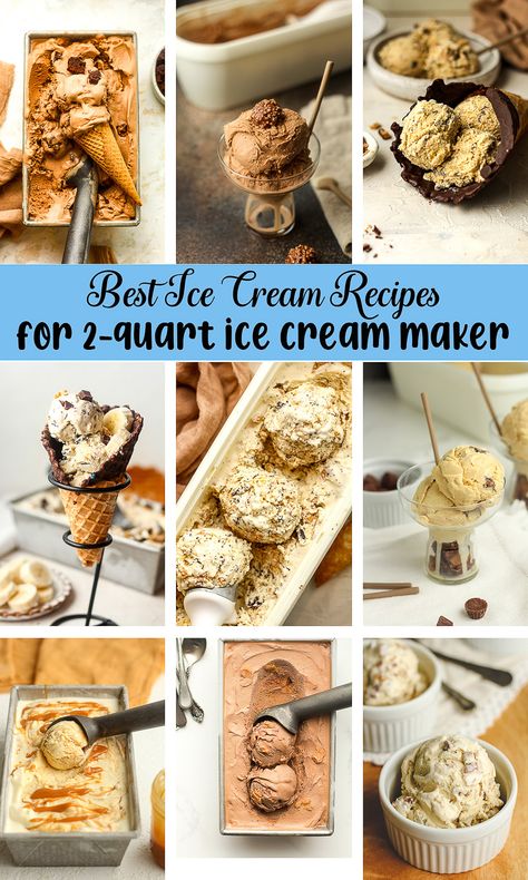 Enjoy the best ice cream recipes using a 2-quart ice cream maker! Kitchenaid Ice Cream Recipes, Kitchenaid Attachment, Kitchen Aid Ice Cream Recipes, Kitchenaid Ice Cream, Ice Cream Maker Recipes Healthy, Kitchen Aid Ice Cream, Kitchenaid Ice Cream Maker, Make Homemade Ice Cream, Sweetened Condensed Milk Recipes