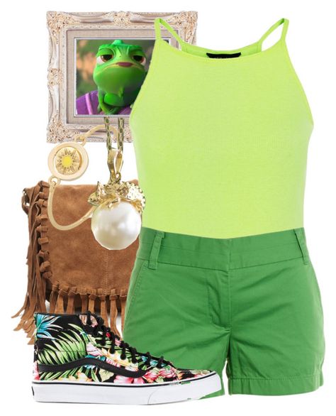 "Day 167: Pascal (Tangled)" by onceuponascreen ❤ liked on Polyvore featuring Forever 21, J.Crew, Vans, Carolee and NOVICA Pascal Disneybound, Tangled Clothes, Disney Bound Rapunzel, Disneybound Pascal, Disneybound Outfits Rapunzel, Pascal Tangled, Disneybound Yellow, Disney Themed Outfits, Disney World Outfits