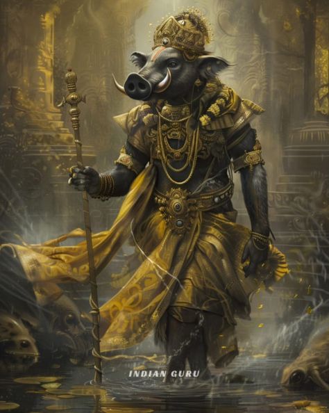 Vertigo_Warrior (@VertigoWarrior) on X Vishnu Digital Art, Varaha Swamy, Varaha Avatar, Hanuman Live Wallpaper, Baby Neck Float, Shiva The Destroyer, Narasimha Swamy, God Photos, Lord Rama Images