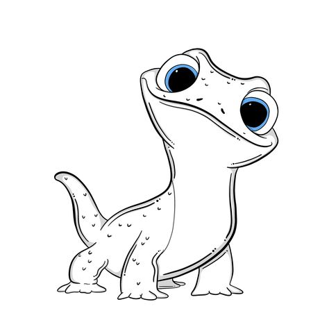 Once again, while looking for new ideas, I came across some Disney characters who could not get past my heart unnoticed. This is a lizard from the cartoon Frozen 2, which I drew with the addition of my own details and adhering to my style. A cute drawing that differs from the subject of my profile, but I like it. I think sometimes something cute would not be superfluous. Have a nice day :) Frozen Lizard Tattoo, Frozen Lizard Drawing, Cartoon Characters Drawing Ideas, Chibi Lizard, How To Draw A Lizard, Lizard Drawing Cute, Cute Gecko Drawing, Frozen 2 Lizard, Cartoon Lizard Drawing