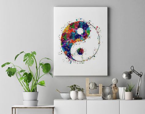 Yin Yang Painting Yin Yang Painting Canvases, Paintings Koi Fish, Yin Yang Painting, Painting Collection, Fire And Water, Painting Canvases, Wedding Unique, Sun And Moon, Art Club