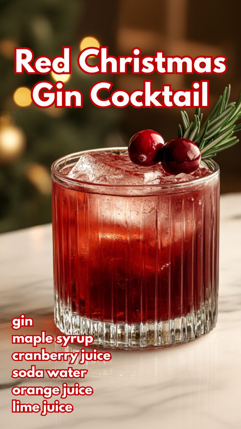 Red Christmas Gin Cocktail Spiced Gin Cocktail, Cranberry Gin Cocktail Holiday Drinks, Cranberry And Gin Cocktail, Citrus Gin Cocktail, Gin Cocktails Christmas, Gin Cranberry Cocktail, Christmas Gin Cocktails Recipes, Red Christmas Cocktails, Gin Christmas Cocktail