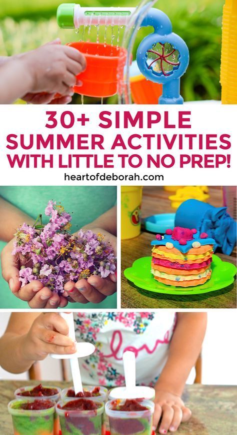 List of over 30 easy summer activities for kids. Little to no preparation is required for these fun activities. Easy ideas for outdoor fun with your toddler and preschooler. #kidsactivities #summer #summeractivities #play Easy Summer Activities, Summer Preschool Activities, Summer Preschool, Fun Summer Activities, Crafts For Boys, Summer Activities For Kids, Summer Diy, Craft Activities For Kids, Easy Summer