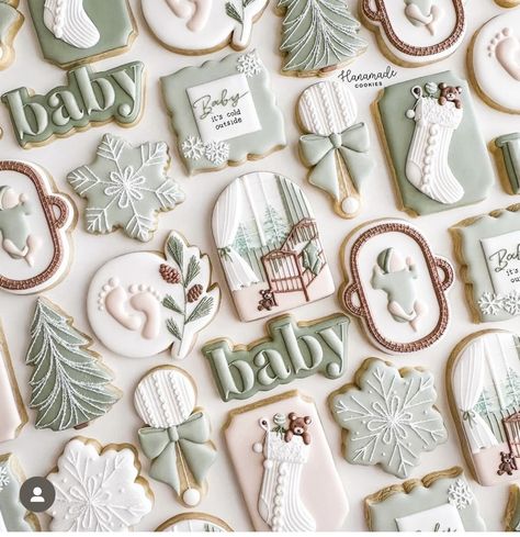 Winter Baby Shower Cookies, Royal Icing Recipes, Soft Sugar Cookie, Baby Boy Cookies, Designer Cookies, Icing Recipes, Cookies Theme, Holiday Cookies Christmas