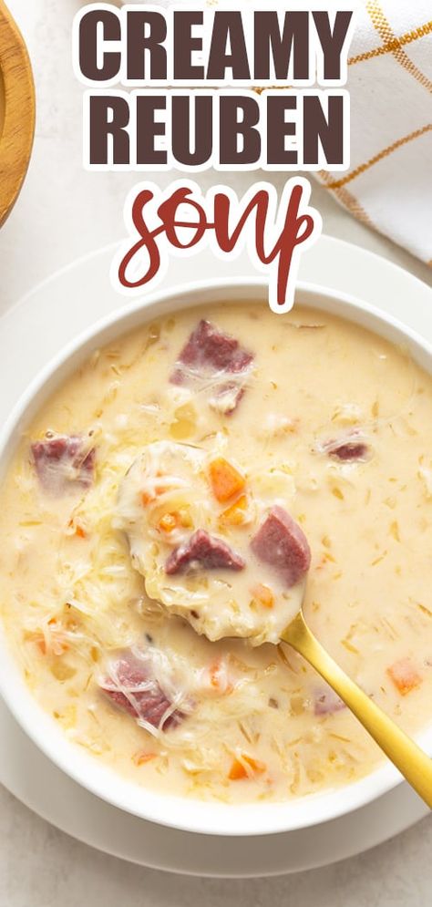 Creamy Reuben Soup, Reuben Soup, Corned Beef Soup, Classic Reuben Sandwich, Sandwich Easy, Comforting Soup, Reuben Sandwich, Homemade Soup Recipe, Cooking Soup