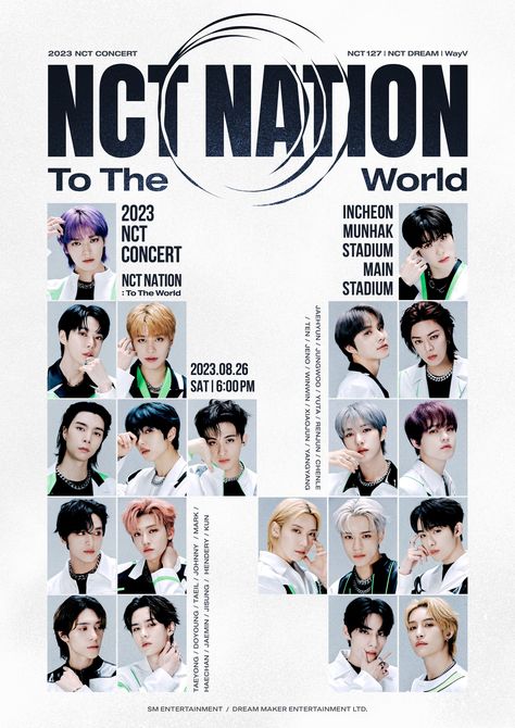 2023 NCT CONCERT - NCT NATION : To The World AAAAAAA YA FALTA POCO🔥 INCHEON MUNHAK STADIUM MAIN STADIUM 〗 ➫2023.08.26(SAT) - 6PM (KST) #NCT #NCT127 #NCTDREAM #WayV #NCT_DOJAEJUNG #NCT_NATION #NCT_NATION_ToTheWorld Nct Concert, Nct 127 Johnny, Nct Group, Incheon, Nct 127, Nct Dream, To The World, Photo Cards, Boy Groups