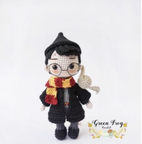 Harry Potter Pdf, Amigurumi Harry Potter, Harry Potter Amigurumi, Harry Potter Free, Harry Potter Crochet, Harry Potter Funko Pop, Crochet Disney, Pola Amigurumi, Single Crochet Stitch