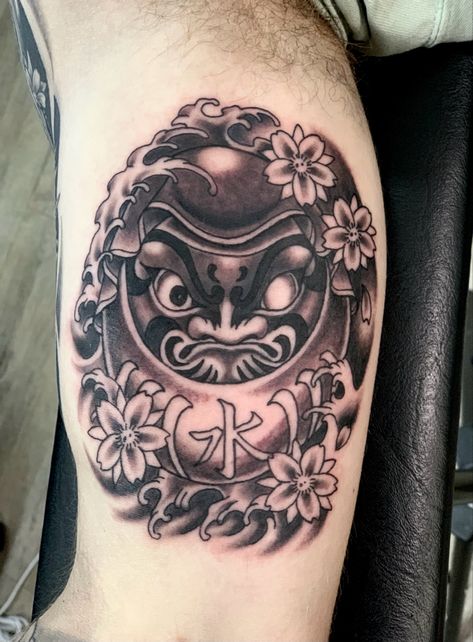 Daruma Doll Tattoo, Calf Sleeve Tattoo, Daruma Doll, D Tattoo, Doll Tattoo, Calf Sleeve, Sleeve Tattoos, Tattoos