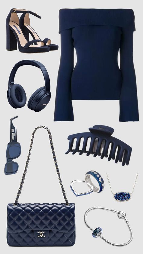 all dark blue outfit #outfit #outfitinspo #outfitinspiration #outfitideas #darkblue Deep Blue Outfit Aesthetic, Sapphire Blue Outfit, Midnight Blue Outfit, Sapphire Outfit, Navy Blue Outfit Ideas, Percy Aesthetic, Blue Aesthetic Outfit, Dark Blue Outfit, Gold And White Outfit