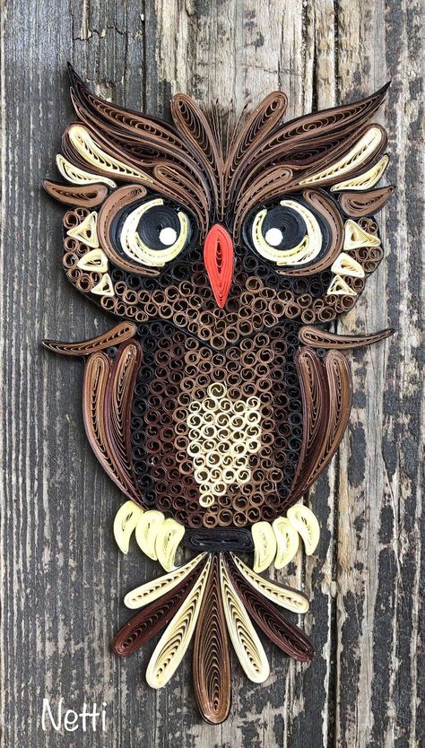 Quilled Hedgehog, Animal Quilling Ideas, 3d Owl Crafts, Paper Quilling Owl, Quilling Owl, Quilling Patterns Tutorials, Quilling Pattern, Arte Quilling, Quilling Animals