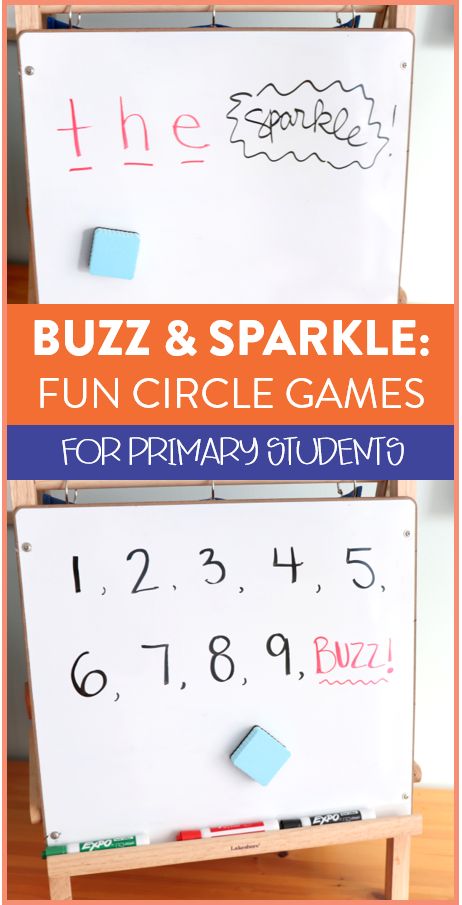 I am always on the hunt for new games to play in the classroom! Both Buzz and Sparkle are whole goup circle games that only take a few minutes to play. They help students with counting and spelling words so they're great for a primary classroom. Head over to the post to see how to play! Kindergarten Classroom Games, Classroom Games For Kids, Morning Meeting Games, Classroom Games Elementary, Spelling Word Games, Senior Infants, Fun Classroom Games, Meeting Games, Meeting Ideas