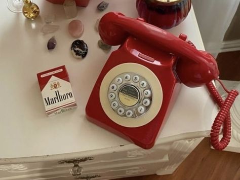 Pin by delicateangels➹🧸🕯 on Aesthetic | Landline phone, Corded phone, Desk phone Jeremy Fitzgerald, Goblincore Aesthetic, Lana Del Rey Vinyl, Cute Camera, Retro Phone, Vintage Phones, Film Inspiration, Dreamy Room, Vintage Americana