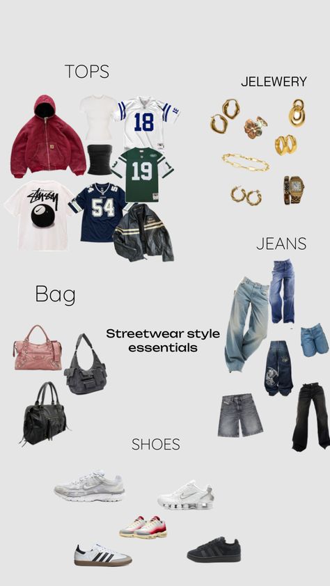 streetwear style essential #streetwear #fits #outfit #foryou #viral #essentials Crazy Fits, Street Style Outfits Casual, Big Board, Streetwear Fits, Style Essentials, Streetwear Essentials, Jeans Bag, Streetwear Style, Clothing Essentials