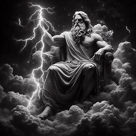 God Zeus holding a lightning bolt in his hand, sitting on a cloud throne, realistic version - Créateur d’image de Microsoft Designer Zeus Lightning Tattoo, Zeus Background, Zeus Thunderbolt, Zeus Blood Of Zeus, Zeus Lightning Bolt, Zeus Lightning, Mount Olympus, Puzzle Art, Lightning Bolt