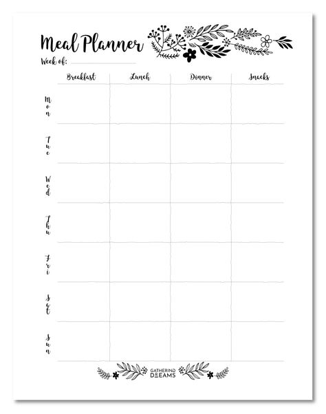 Free Meal Planner, Printable Meal Planner, Eat Healthy Food, Weekly Meals, Meal Planner Template, Meal Planning Template, Free Meal, Menu Planners, Planner Templates