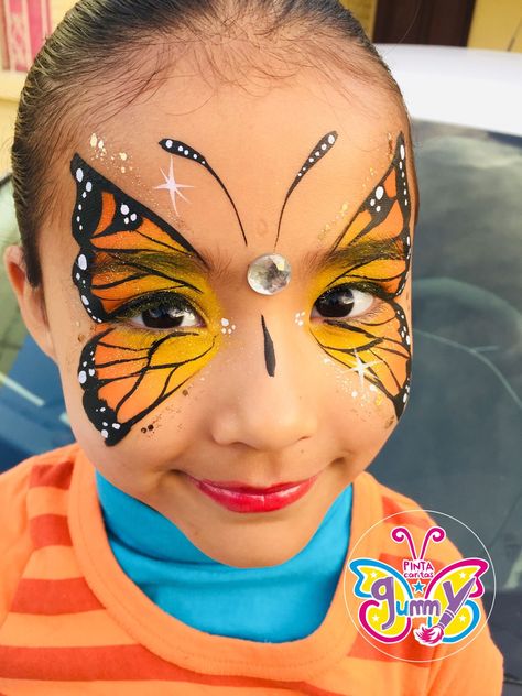 Butterfly Makeup Kids, Kids Face Painting Easy, Face Painting Images, Easy Face Painting Designs, Animal Face Paintings, Festival Face Paint, Butterfly Face Paint, Girl Face Painting, Painting Face