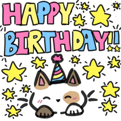 Cute Doodles For Birthday Cards, Happy Birthday Doodle Cards, Birthday Cat Drawing, Silly Birthday Cards, Happy Birthday Doodle, Happy Birthday Doodles, Happy Birthday Drawings, Happy Birthday Cat, Birthday Doodle