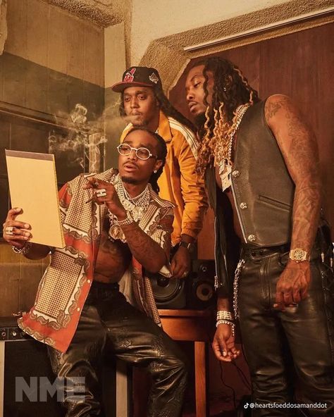 Migos Album Cover, Migos Fashion, Offset Rapper, Quavo Takeoff, Migos Wallpaper, Migos Quavo, Migos Rapper, Hip Hop Poster, Rapper Outfits