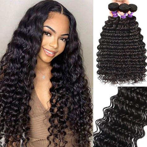 Hair Material: 100% Human Hair Weave Grade 9A Brazilian Hair Bundles Deep Curly Weave Hair Deep Curly Weave, Hair Weft Extensions, Deep Wave Bundles, Weft Extensions, Brazilian Deep Wave, Curly Weaves, Brazilian Hair Bundles, Deep Curly, Hair Quality