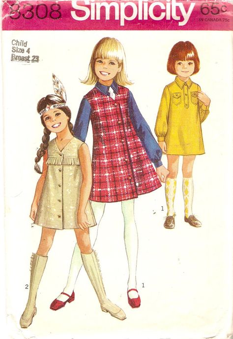 1960s Girls Sleeveless Dress Pattern size 4 Long Sleeve Dress & Jumper Pattern Vintage Sewing Pattern Simplicity 8308 Sleeveless Dress Pattern, Retro Jumper, Vintage Girls Clothes, Jumper Pattern, Boy Sewing, Jumper Patterns, Girls Jumpers, Vintage Jumper, Top Sewing Pattern