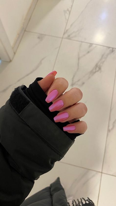 40  Pink Nail Designs for Your Next Manicure - Boss Babe Chronicles Square Shape Pink Nails, May Nails Ideas Coffin, Coffin Shaped Chrome Nails, Hot Pink Coffin Shape Nails, Pink Gel Nails Medium Length, Square Chrome Pink Nails, Coffin Shape Chrome Nails, Short Coffin Shape Nails Chrome, Trendy Summer Nails Coffin Shape