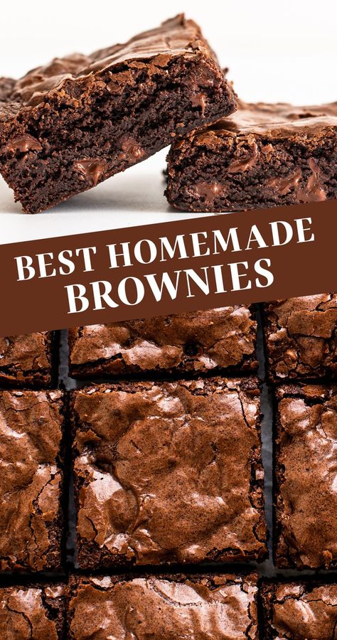 The BEST Chewy Brownies are just as fudgey as the boxed brownies but packed with way more from-scratch chocolate flavor. Easy, homemade one bowl recipe made in less than 1 hour! Best Chewy Brownies, Best Homemade Brownies, Boxed Brownies, Chewy Brownies Recipe, Best Brownie Recipe, Brownies Recipe Homemade, Chewy Brownies, Homemade Brownies, Brownies Recipe Easy