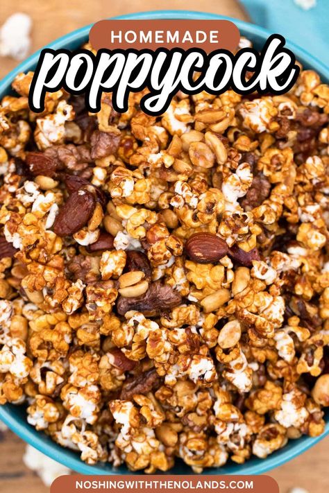 Caramel Pecan Popcorn Recipe, Caramel Popcorn Twists, Popcorn Twist Caramel Corn, Carmel Popcorn Twist Recipe, Poppycock Recipe Best, Flavored Popcorn Recipes Sweets, Carmel Popcorn Recipe Gooey, Poppycock Recipe Popcorn, Homemade Poppycock