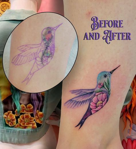 Hummingbirds Tattoo, Nc Tattoo, Tattoo Cover Ups, Best Cover Up Tattoos, Favorite Tattoos, Instagram Cover, Up Tattoo, Tattoo Cover Up, Hummingbird Tattoo