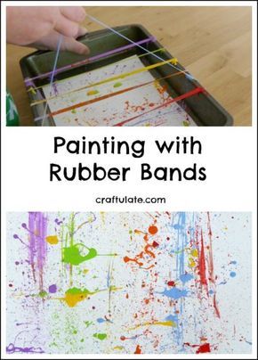 Have your kids tried painting with rubber bands? This messy process art activity is a lot of fun! Spin Painting, Open Ended Art, Owl Craft, Sensory Art, Messy Art, Kids Painting, Winter Craft, Art Process, Art Activity