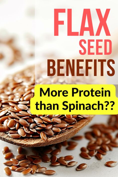 Close up of flax seed. Text reads: Flax seed benefits. More protein than spinach? Ground Flax Seed Benefits, Seed Benefits, Best Vegan Protein Powder, Flax Seed Benefits, Best Vegan Protein, Vegan Protein Sources, Tiny Titans, Hemp Protein Powder, Seeds Benefits