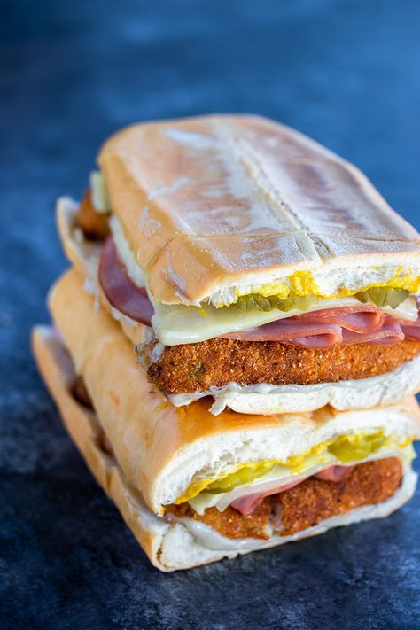 cuban croquette sandwich ham croqueta preparada recipe Croquette Sandwich, Wrapped Pickles, Pickle Appetizers, Ham Wraps, Cuban Bread, Homemade Ham, Cuban Dishes, Cuban Sandwich, Dinner Sandwiches